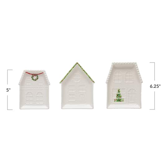 Hello Honey® White Embossed Stoneware House Plates, 12ct.